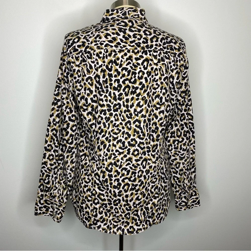 J. Crew Leopard Print Button-Up Shirt